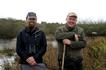 Neil Forbes (National Trust Warden) with Stotty after the installation of 2 hen houses